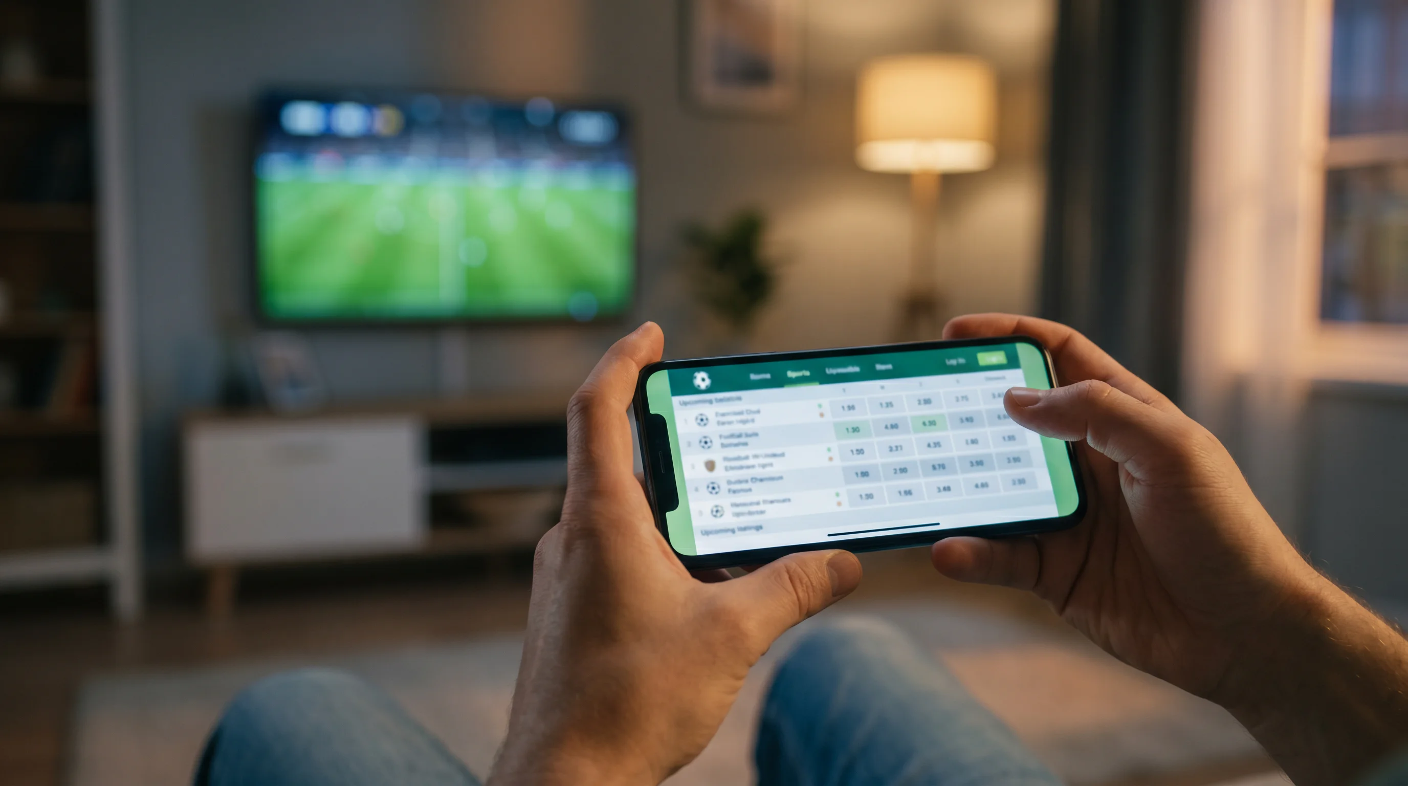 Pantalla de operador mostrando diferentes mercados de apuestas de fútbol